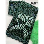 The latest high quality flocking velvet lace fabrics for african ladies party