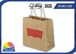 Recycled 4C Logo Printing Brown Kraft Paper Bags Shopping Bags With Paper Handle
