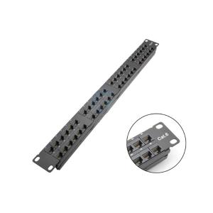 China Flexible Cable Management 1U Network Patch Panel Rack Mountable Metal Design on sale