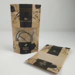 Snack Waterproof Stand Up Laminated Brown Kraft Paper Bags With Window
