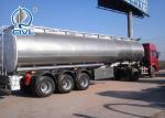 60CBM Oil Tanker Semi Trailer Trucks , Three Axle Fuel Tanker Aluminum Semi