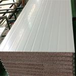 zinc aluminum double steel sheet 50mm TPS sandwich panel with grey white color