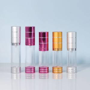 Wholesale Collar Material PP 15ml 30ml 50ml Luxury Design AS Material Round Shape Lotion Serum Cream Refillable Airless Bottle from china suppliers