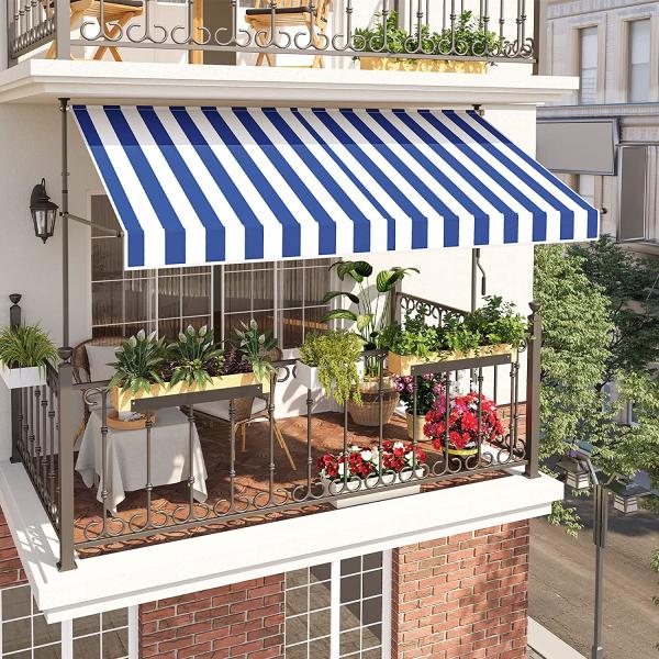 Manual Operation Aluminum Frame Outdoor Vertical Awnings for Window Balcony Sunshades