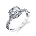Customized Synthetic Diamond Wedding Rings Twist 18K 14K 10K Solid Gold