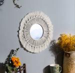 Bohemian Woven Leaf Feather Mirror Dream Catcher