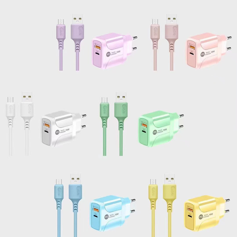 18W Macaron USB Charger Kits With CE UL ROHS FCC Certifications