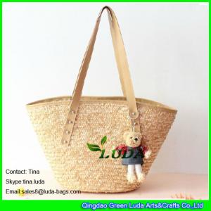 China LUDA fashion wheat straw beach bags discount designer handbags on sale