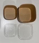 PET Lid for eco-friendly products noodle square paper kraft disposable salad