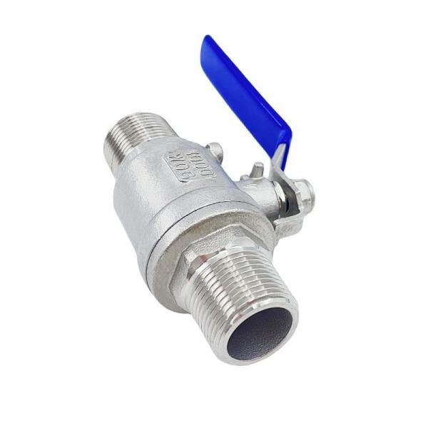 Customized Support CF8 Stainless Steel 2PC Double Male Thread Ball Valve with