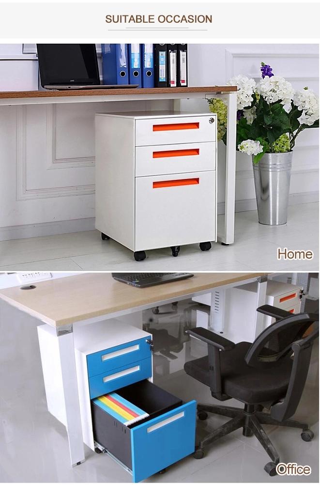 Mobile Pedestal Small 3 Drawer Lateral File Cabinet