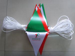 Wholesale Polyester Bunting Triangle Pennant Banner Small Size Installed At Heavy Duty Rope from china suppliers