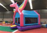 Pink Rainbow Unicorn Bounce House For Adult Fire Retardant And UV Protective