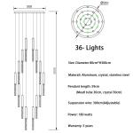 Modern Ceiling Led Chandelier Loft Staircase for Living Room Crystal Hanging