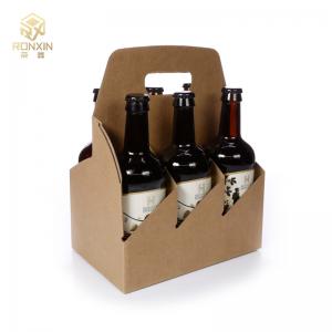 Wholesale Portable 6 Bottle Carrier Cardboard With Handle Kraft Paper from china suppliers
