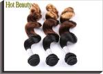 Ombre 3 Tone Natural Wave Peruvian Human Hair Full And Thick Ends For Lady