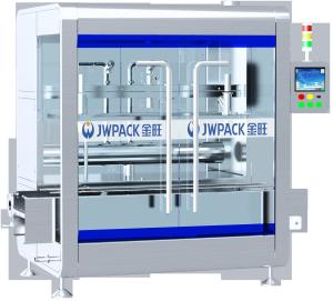 China Disinfectant Honey Lotion Full Automatic Liquid Filling Machine Line 18Kg H 1.0KW Weighing on sale
