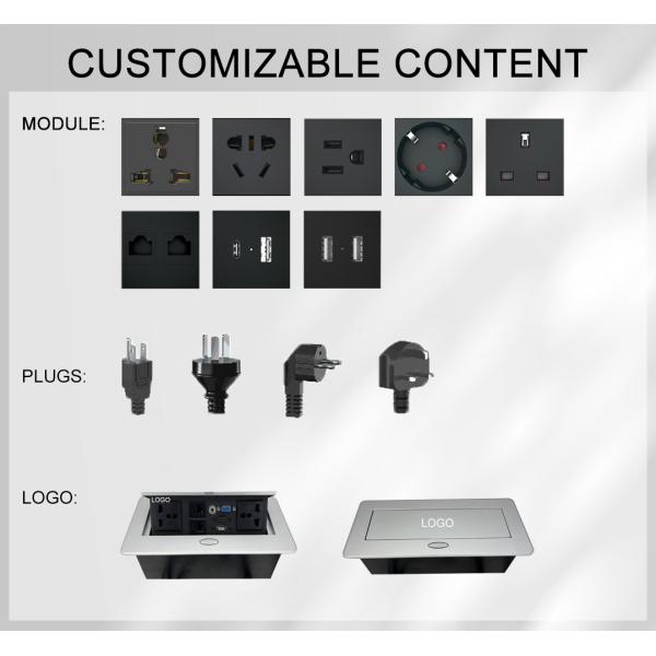 Multi-Functional Power Socket for Office Desk Zinc Alloy Hidden Pop-Up Table Outlet EU Plug Compatible US/AU