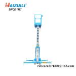 Small lift table 100kg 9 m single mast aluminum lift platform with CE certificat