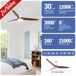 52 Inches Wood Ceiling Fan With Light Reversible Dc Motor Smart Remote Control