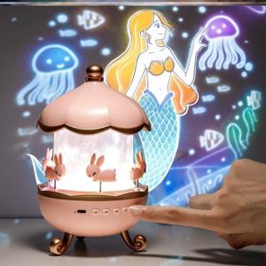 Wholesale Romantic Rotary House Starry Sky Projector Night Light Kids Adults Dream Cosmic Projection LED Lamp With Music Wireless from china suppliers