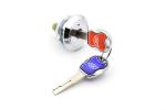Zinc Alloy Cabinet Drawer Locks D48mm * L25.5mm Chrome Plated Finish