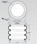 W01-358-7304 Firestone Air Spring Style 321 Replacement 27.9 MAX O.D. AT 100
