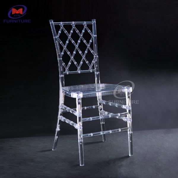 Transparent Clear Resin Bulk Chiavari Chairs Outdoor Wedding Event Net Back