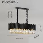 Black Led Chandelier Dining Room Oval Design Creative Kitchen Lamp interior