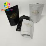 Plastic zipper matte black Snack Bag Packaging stand up resealable coffee k