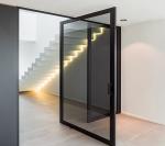 Windproof Aluminium Frame Glass Door Modern Interior Anodized Fluorocarbon Paint