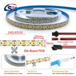 DC12V/24V 10mm 240led 2835 SMD LED Strips Cuttable Flexible Light Strip with