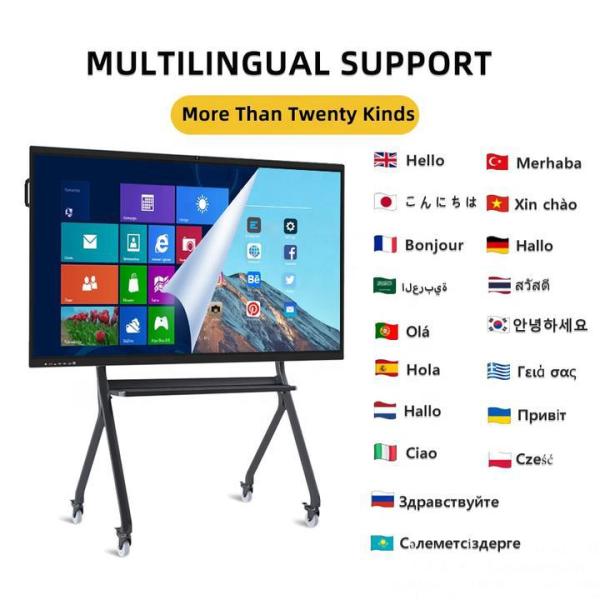 4K HD School Interactive Whiteboard Android 13 8 128G Win10 Dual System Touch Display Aspect Ratio 16 9