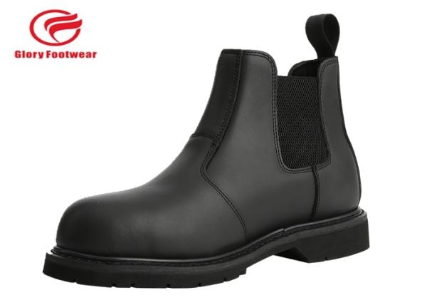 Rubber Sole Fashion Working Goodyear Welt Safety Shoes Plastic Toe With Genuine