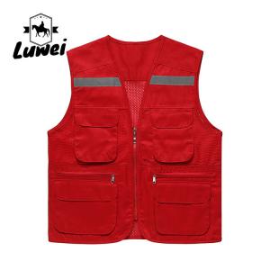 Wholesale High Quality Utility Mesh Vest Outerwear Men's Work-wear Sleeveless Multi Pocket Work Vest Men's Vest from china suppliers