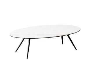 Wholesale Rectangle Artistic Coffee Tables , Tempered Glass Coffee Table Black Leg from china suppliers