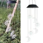 Sun Moon Solar Lights Colorful Wind Chimes for Garden Waterproof Seven Colors