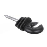 Distant Laminae Knurled Screw In Ring Insulator Black Electric Fencing Wood Post