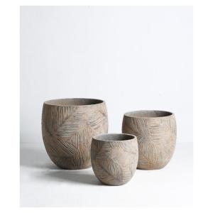 Wholesale Modern Round Shape Weather Resistant Indoor Outdoor GRC Planter Pots With Drainage Hole from china suppliers