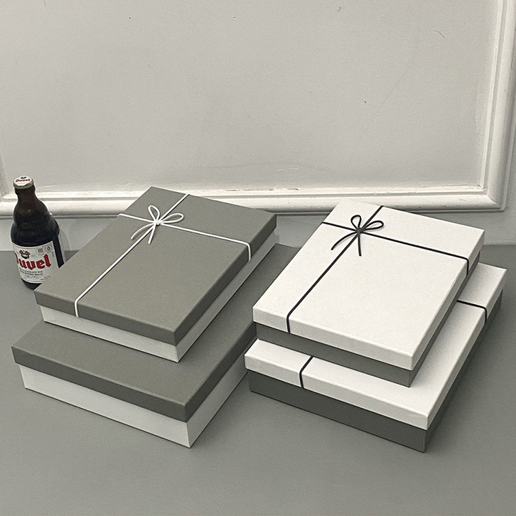 Silk Bowknot Cardboard Paper Gift Box Packaging For Gift Wrapping Custom