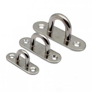 China Deck Yacth Hanging Accessories Stainless Steel Oblong Pad Eye Plate Staple Ring Hook on sale