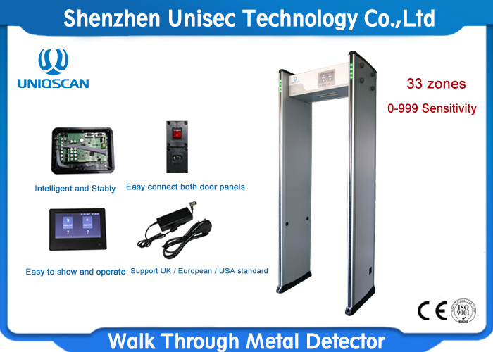High sensitivity 33 Zones Airport Walk Through Body Security Checking Door Frame Archway Metal Setector Gate with CE/ISO