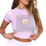 Thin Blank Shirt For Woman Cotton Breathable T-shirt Short Top Crew Neck Knitted