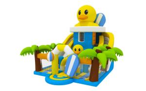 Wholesale 1000D Fireproof Commercial Inflatable Water Slides Yellow Duck PVC Pool For Kids from china suppliers