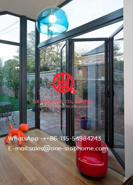 Aluminum alloy hurricane impact bi-fold door design,folding doors with internal