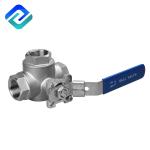 Stainless Steel SS Three Way Ball Valve 2 Inch 3 Way BSP EN 12266
