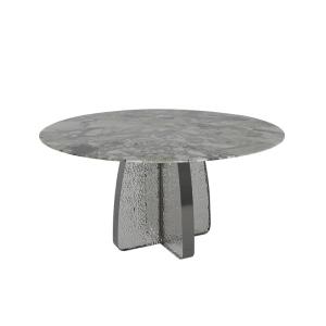 Wholesale Matte Grey Marble And Metal Dining Table Satin Finish Customized from china suppliers