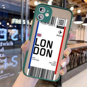 Wholesale Hard Cell Phone Protective Covers Boarding Flight Ticket Letter Clear Matte from china suppliers