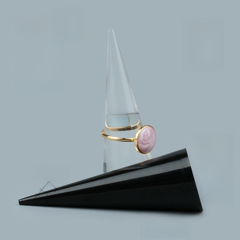 Custom Black Acrylic Cone Ring Holder Plexiglass Cone Holder for Jewelry Store