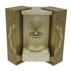 Wholesale Double Open Perfume Box Custom Pearl / Gold Paper Glitter UV Coating from china suppliers